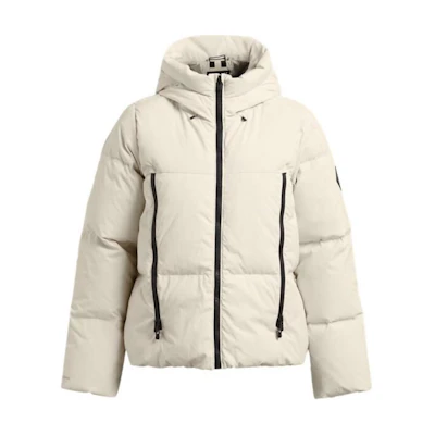 (Women) Under Armour FW25 Limitless Lightweight White Down Jacket for Training & Casual. 1384645-110