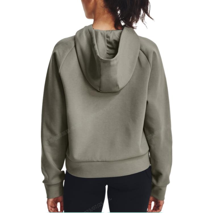 (Women) Under Armour Green Solid Color Cropped Hoodie 1379843-504 圖 6