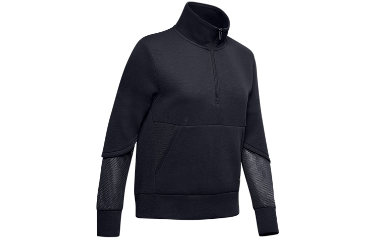 (Women) Under Armour High-Neck Kangaroo Pocket Hoodie Black 1348546-001