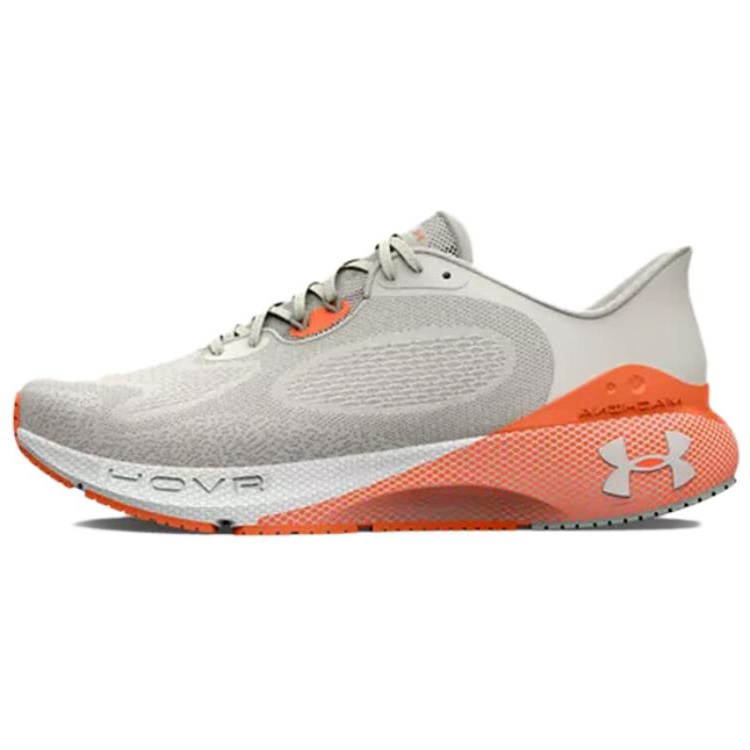 (Women) Under Armour HOVR Machina 3 Running Shoes Grey Orange Comfortable Low-Top. 3024907-303
