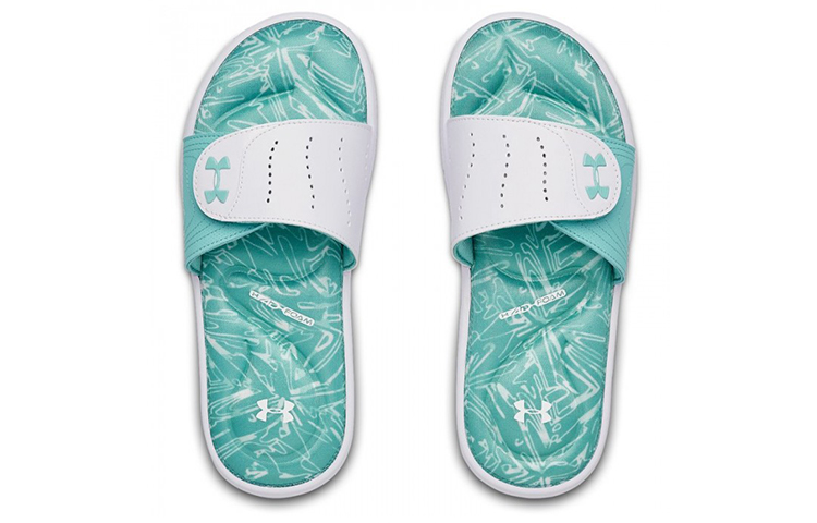 Shop (W) 安德玛 Ignite IX Trace '绿色白色' 运动拖鞋 3022720-100