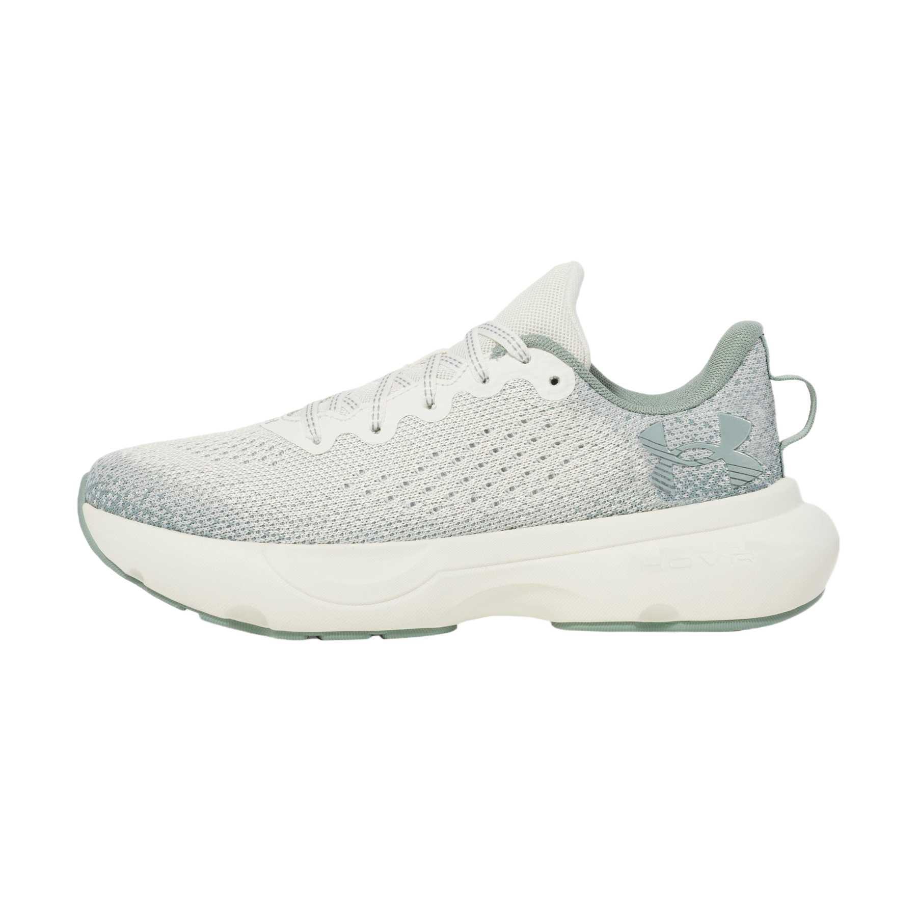 (Women) Under Armour Infinite White Green Low-Top Running Shoes. 3027524-114