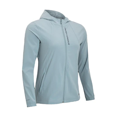 (Women) Under Armour Letter Print Zip Hoodie Jacket - Harbor Blue 1377043-465