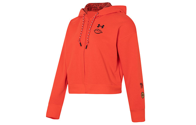 (Women) Under Armour Lunar New Year Terry Fz Embroidered Casual Jacket Red 1374531-891