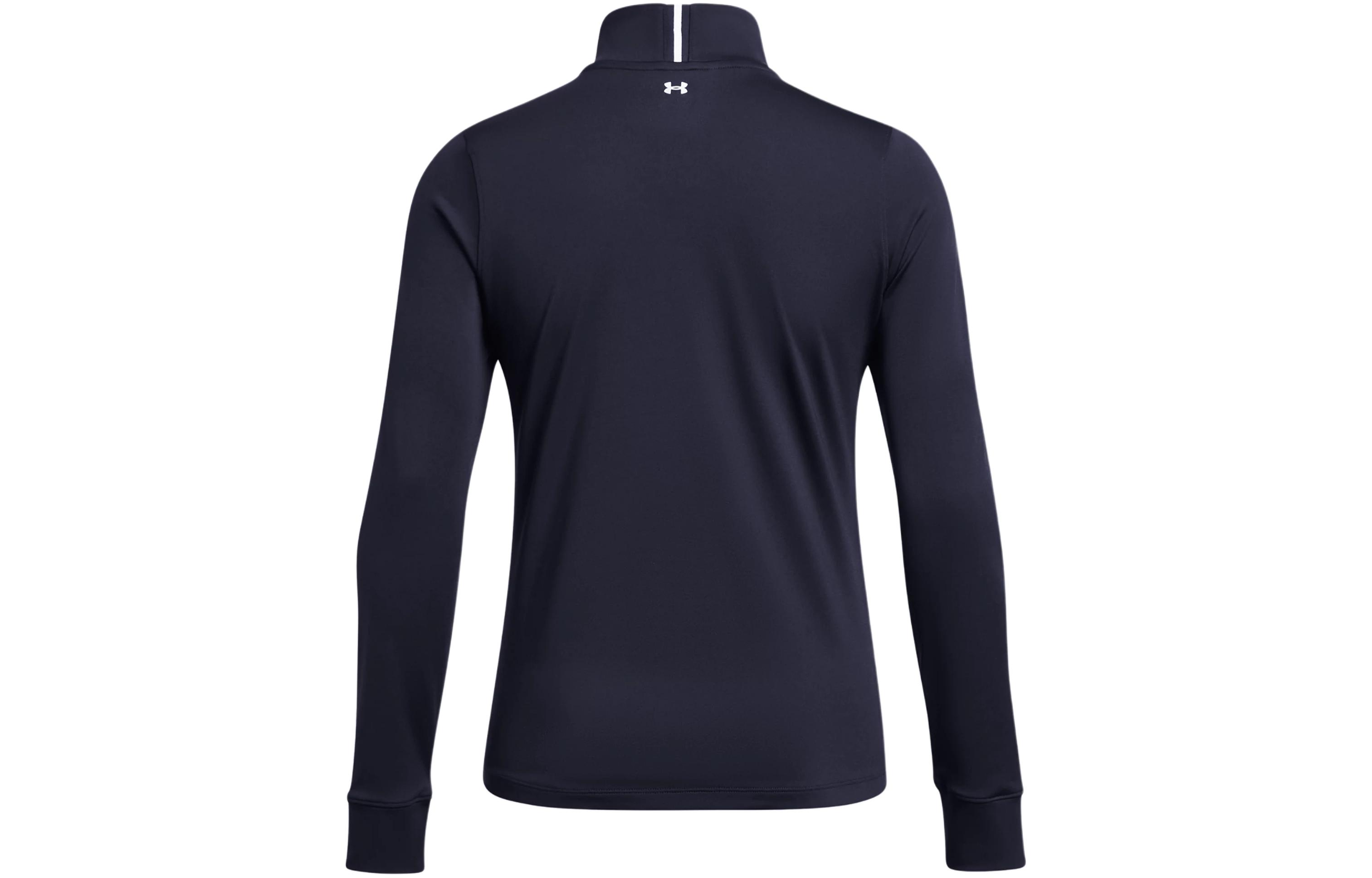 Lookbook (W) 언더아머 네이비 블루 솔리드 통기성 긴팔 맨투맨 1383614-410