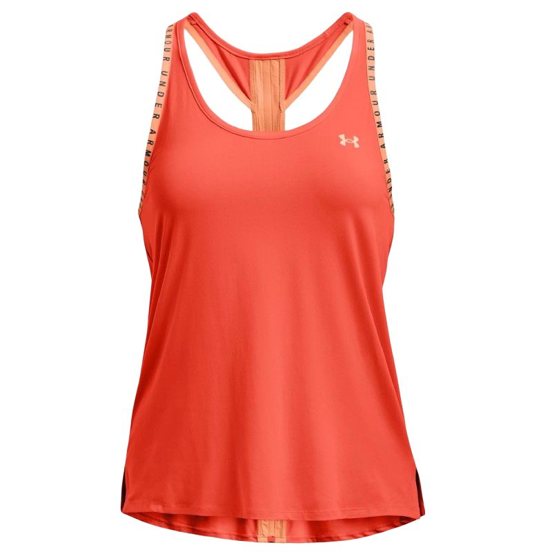 (Women) Under Armour Pink Logo Print Sleeveless Crewneck Tank Top. 1351596-877