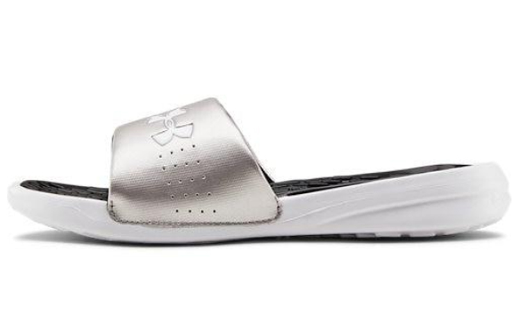 (Women) Under Armour Playmaker Fixed Strap Sandals Silver/Gray 3000063-002