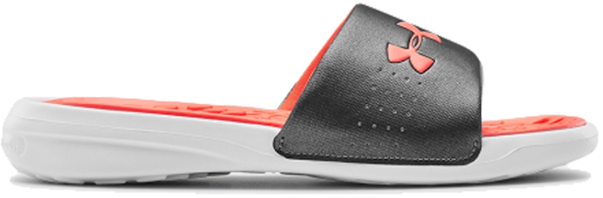 (Women) Under Armour Playmaker Fixed Strap Slippers Black/Orange 3000063-104 Order (Women) Under Armour Playmaker Fixed Strap Slippers Black/Orange 3000063-104