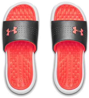 (Women) Under Armour Playmaker Fixed Strap Slippers Black/Orange 3000063-104 Shop (Women) Under Armour Playmaker Fixed Strap Slippers Black/Orange 3000063-104