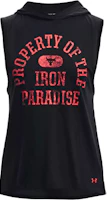 (Women) Under Armour Project Rock Loose Training Hoodie Vest Black 1366003-001 (Women) Under Armour Project Rock Loose Training Hoodie Vest Black 1366003-001