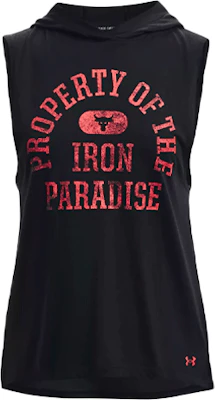 (W) Under Armour Project Rock Loose Training Hoodie Vest Hitam 1366003-001 Buy (W) Under Armour Project Rock Loose Training Hoodie Vest Hitam 1366003-001
