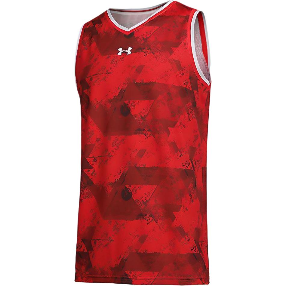 (Women) Under Armour Red Knitted Basketball Training Tank Top 21500108-600