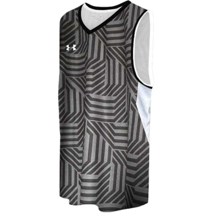 (Women) Under Armour Regular Fit Black Basketball Tank Top with Logo Print 23500102-001