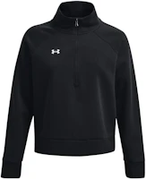 (Women) Under Armour Rival Black Half-Zip Jacket with Solid Logo 1379492-001 (Women) Under Armour Rival Black Half-Zip Jacket with Solid Logo 1379492-001