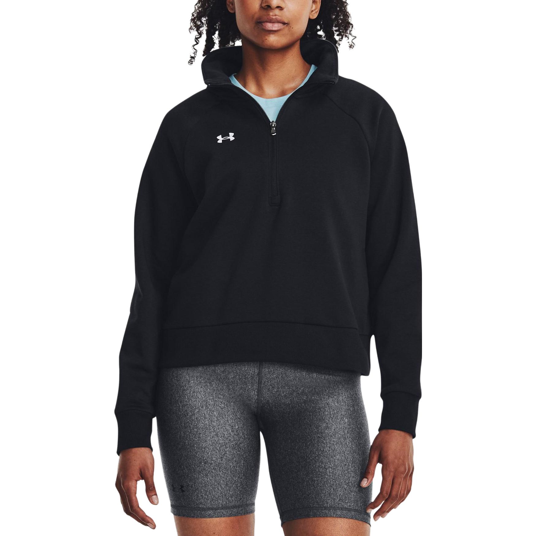 Details for (Women) Under Armour Rival Black Half-Zip Jacket with Solid Logo 1379492-001