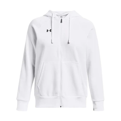 (Women) Under Armour Rival Fleece Full-Zip Hoodie White 1379497-100