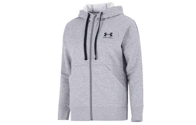 (Women) Under Armour Rival Fleece Hoodie Gray - Casual and Comfortable 1356400-036 圖 2