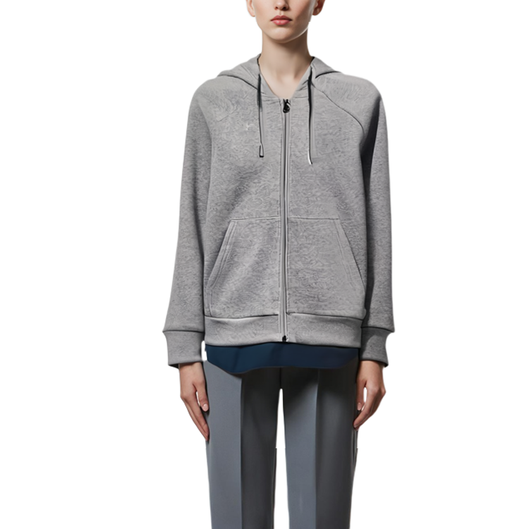 (Women) Under Armour Rival Fleece Solid Color Zip-Up Hoodie Jacket 1379497-012 圖 7