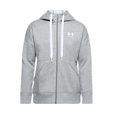 (Women) Under Armour Rival Logo Zip Hoodie Jacket Women’s Grey 1356400-035