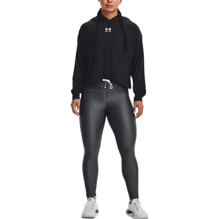 (Women) Under Armour Rival Oversized Logo Hoodie Black 1376992-001 圖 4