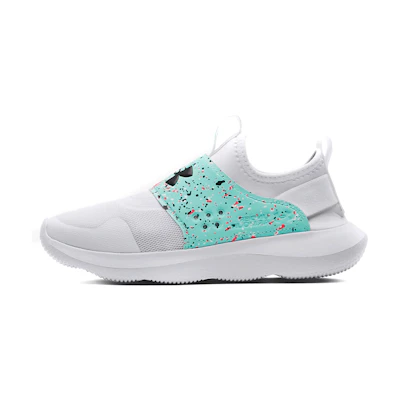 (W) UA Runplay 'Paint Splatter White Blue'