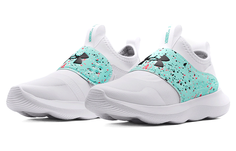 Lookbook (W) 언더아머 런플레이 '페인트 스플래터 화이트 블루' (Under Armour Runplay '페인트 스플래터 화이트 블루') 3025374-100