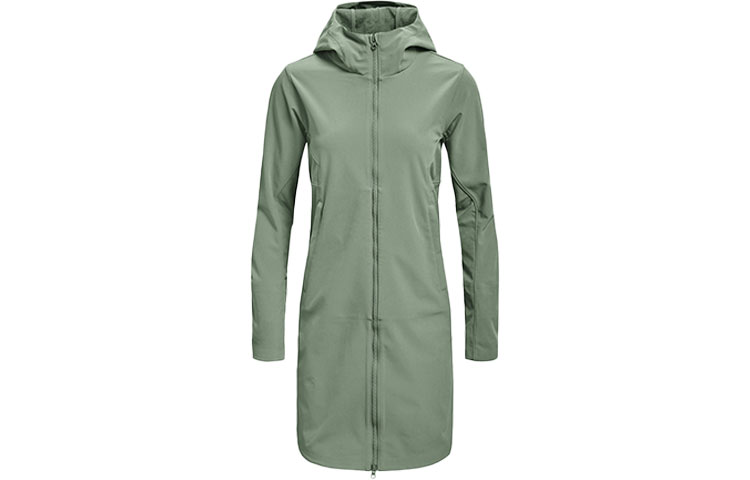 (Women) Under Armour Solid Color Logo Mid-Length Hoodie Jacket - Green 1364906-348 圖 2