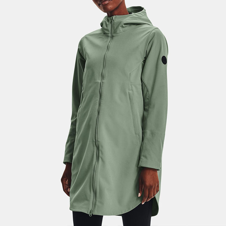 (Women) Under Armour Solid Color Logo Mid-Length Hoodie Jacket - Green 1364906-348 圖 5