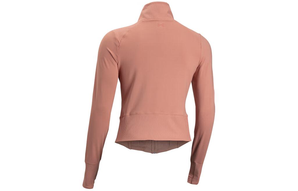 Lookbook (W) Under Armour 粉色長袖拉鍊外套 休閒簡約風格 1379157-696