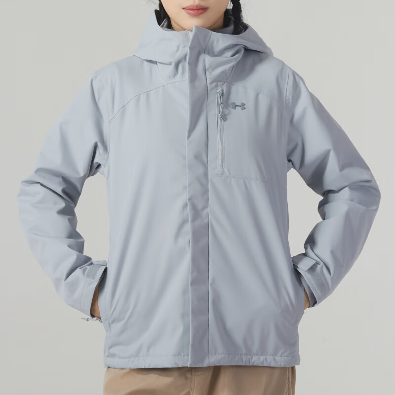 (Women) Under Armour Solid Light Blue Athletic Casual Hoodie Jacket 1371593-011 圖 3
