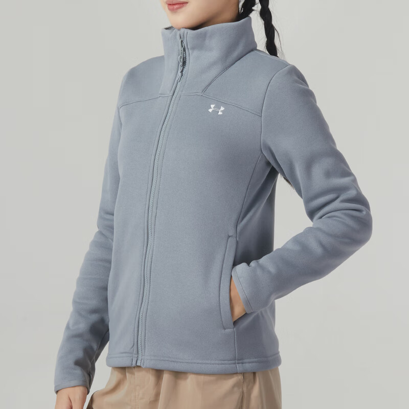 (Women) Under Armour Solid Light Blue Athletic Casual Hoodie Jacket 1371593-011 圖 5