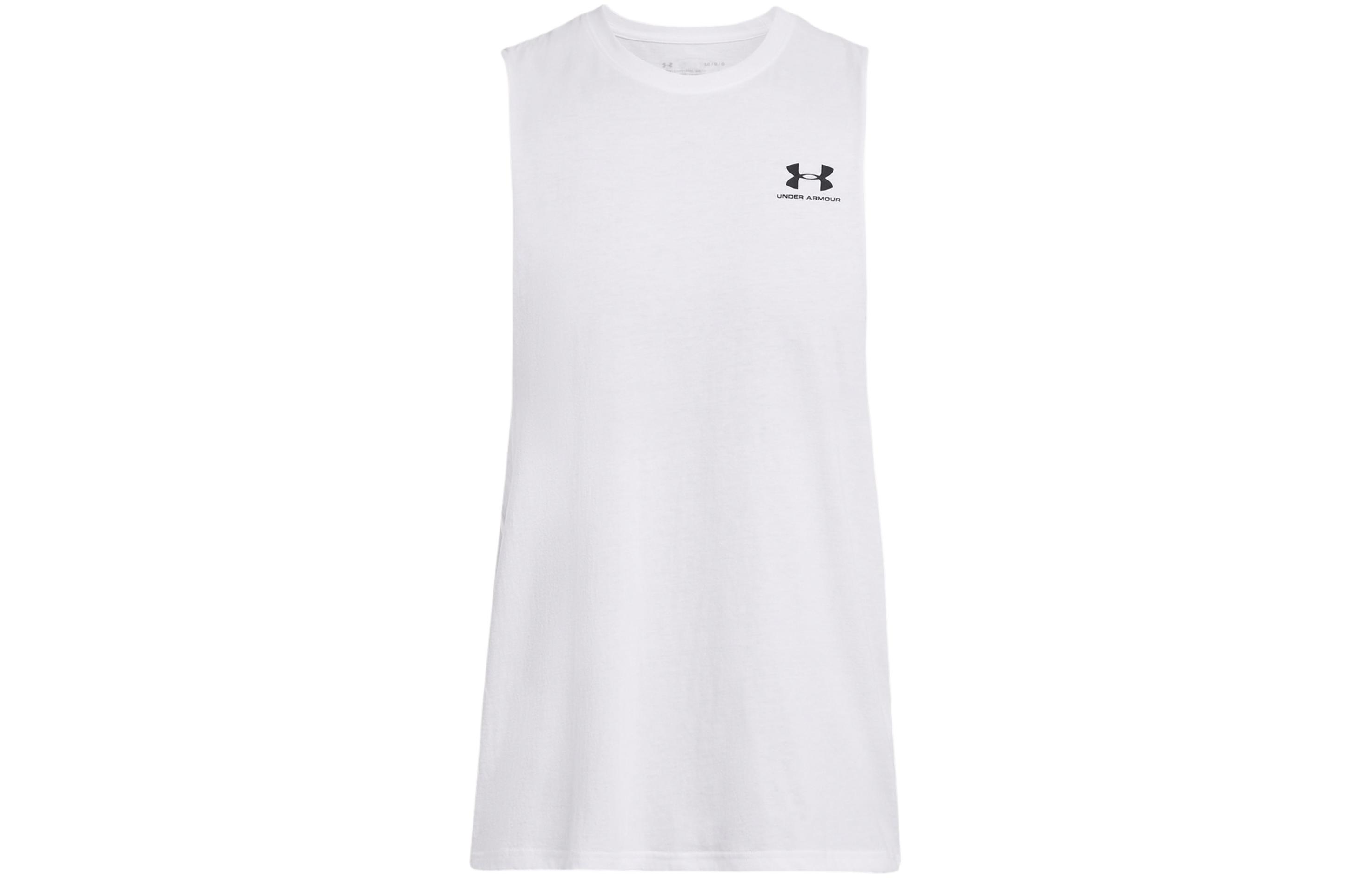 (Women) Under Armour Sportstyle Logo Graphic Sleeveless Tank Top White 1329286-100