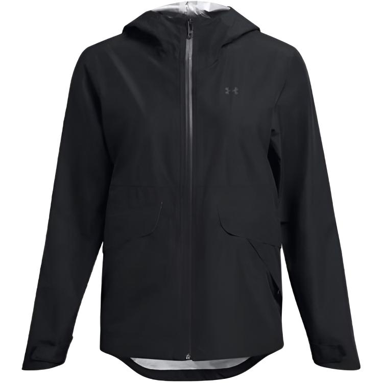 (Women) Under Armour Stormproof Black Packable Hooded Jacket 1385270-001