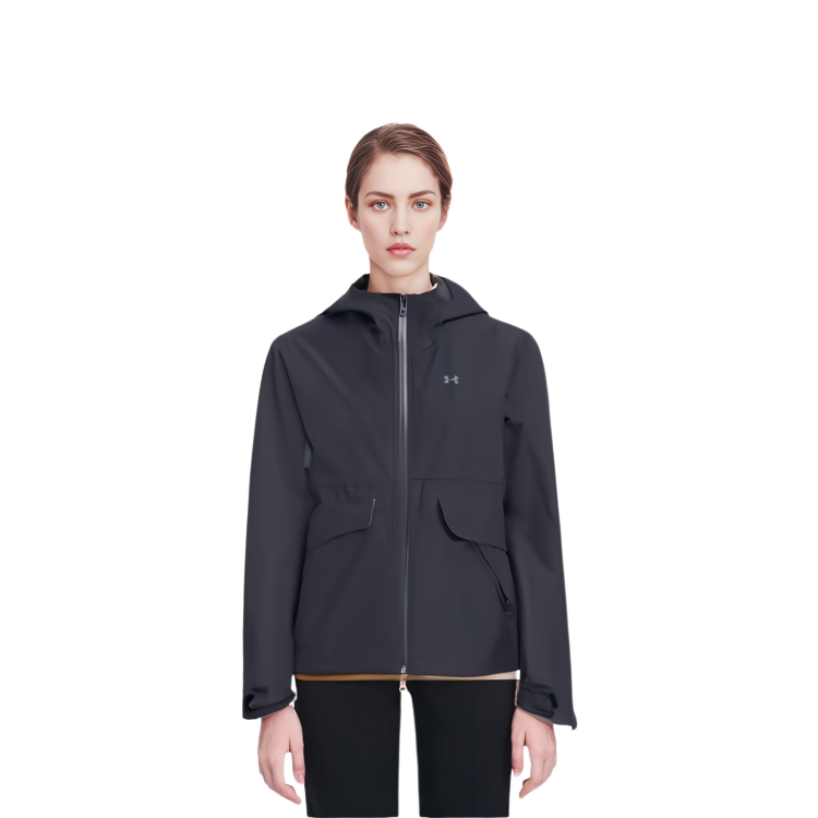 Purchase (W) 언더아머 스톰프루프 블랙 패커블 후드 재킷 1385270-001