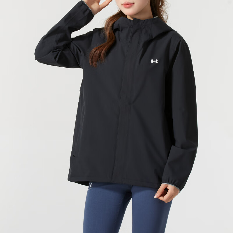 Purchase (Women) Under Armour Stormproof Hooded Windbreaker Jacket Black 1376067-003