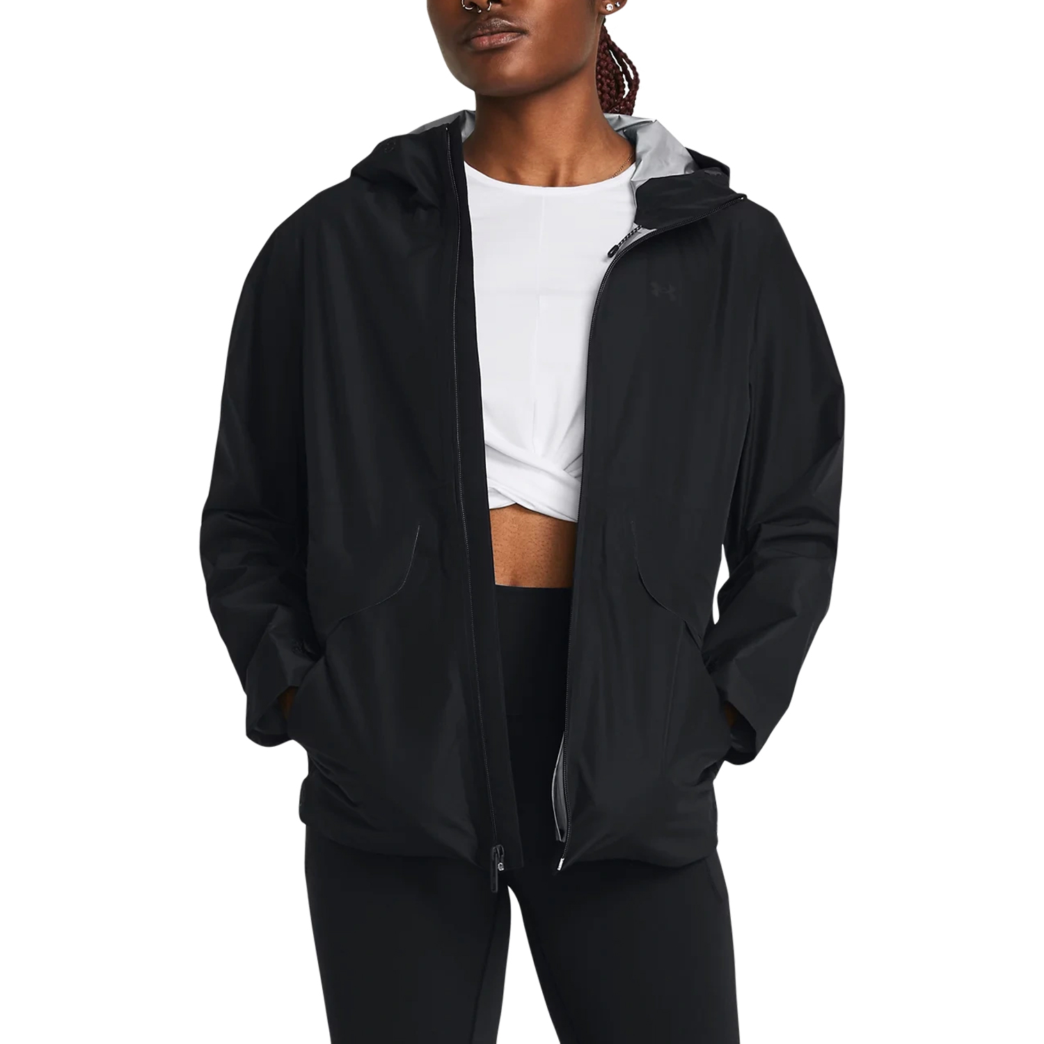 Shop (W) 언더아머 스톰프루프 솔리드 후드 집업 자켓 그린 1385270-273