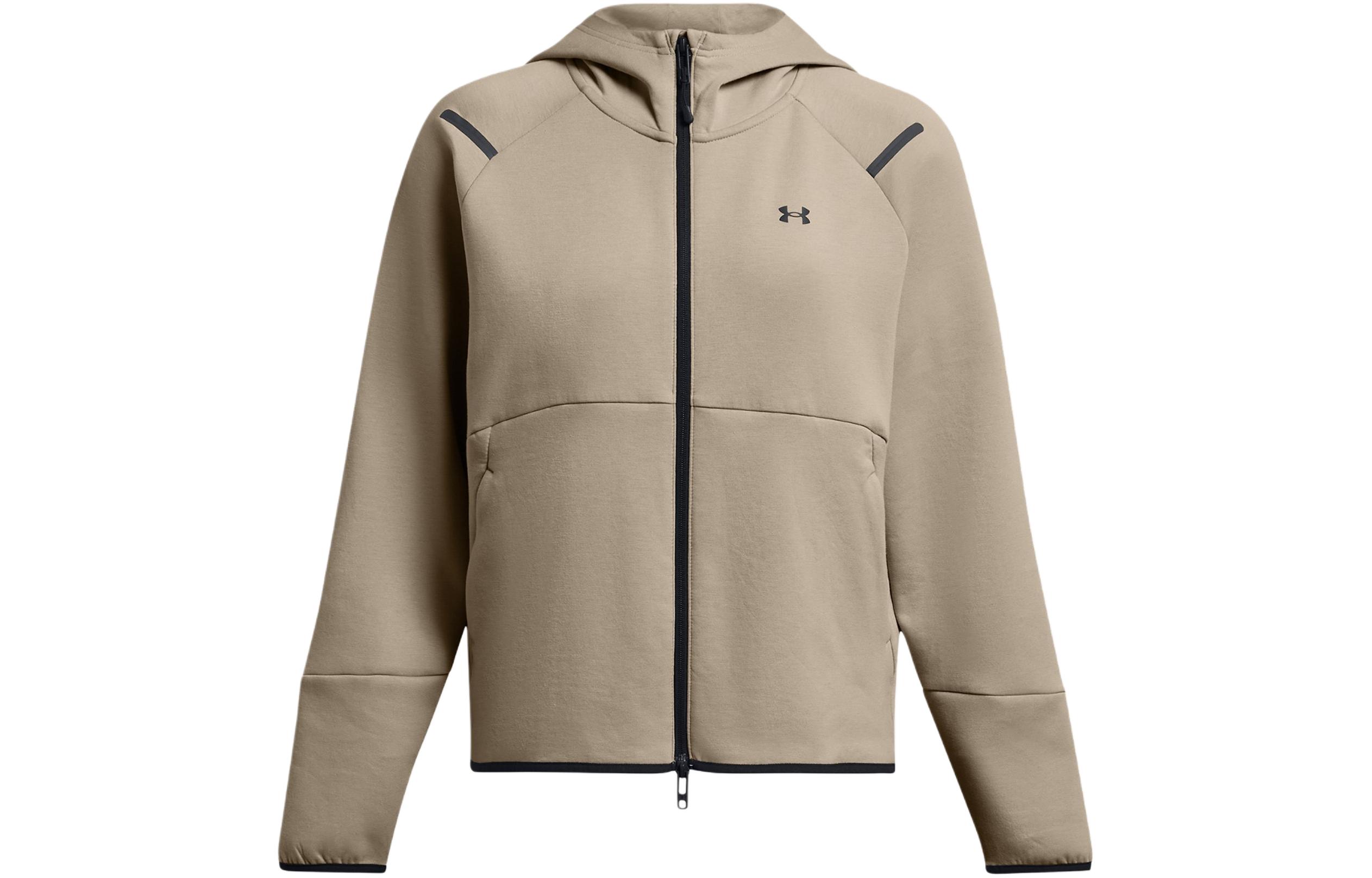 (Women) Under Armour UA Unstoppable Fleece Logo Hoodie Jacket Women’s Khaki 1379842-203