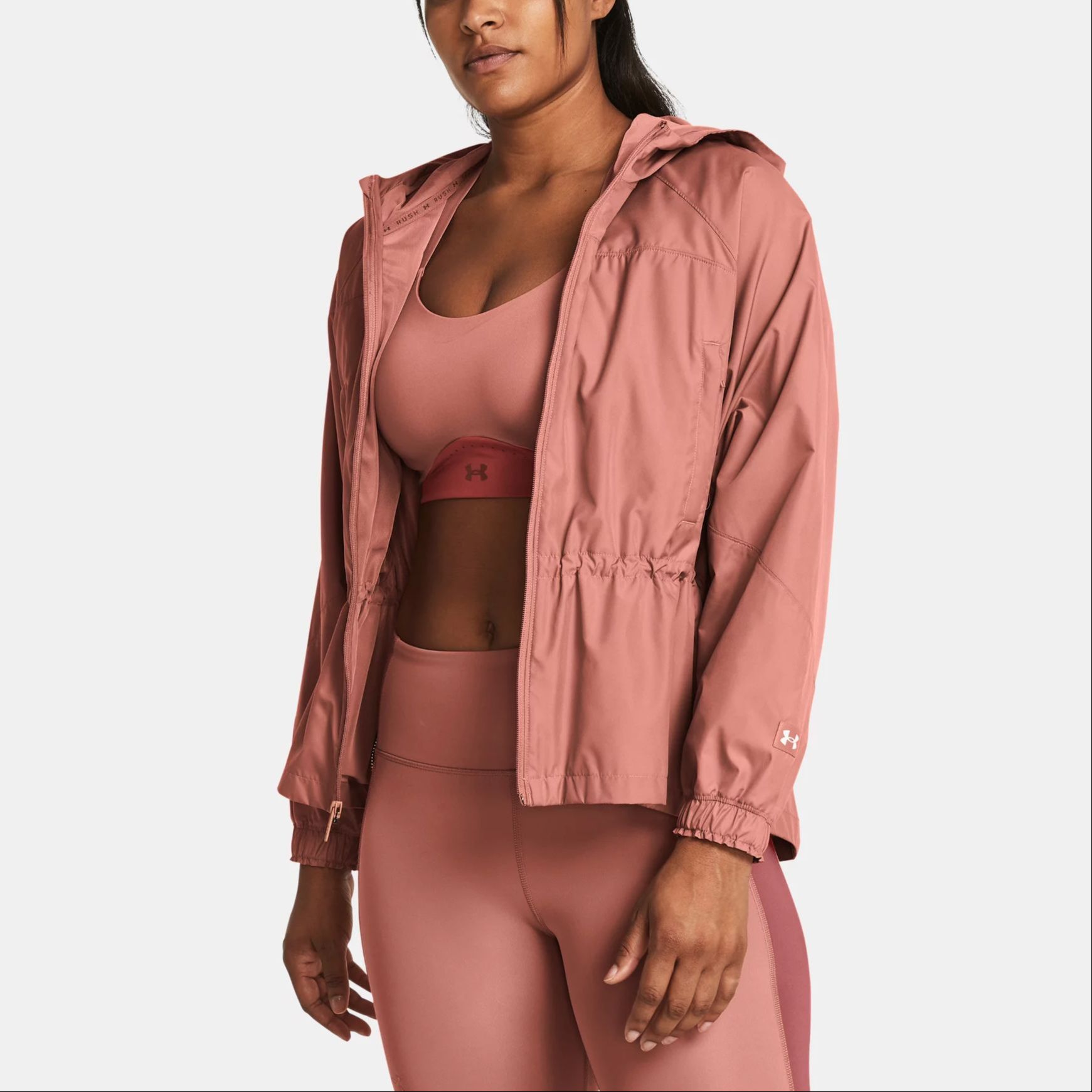 Shop (W) Under Armour UA Vanish Elite 女款珊瑚色透氣防水連帽外套 1382726-696