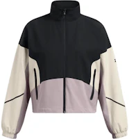 (Women) Under Armour Unstoppable Retro Colorblock Track Jacket Black 1374889-002 (Women) Under Armour Unstoppable Retro Colorblock Track Jacket Black 1374889-002