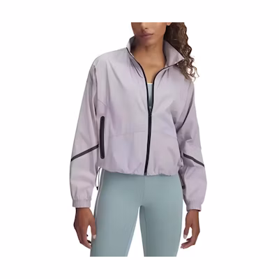 (Women) Under Armour Unstoppable SS25 Relaxed Breathable Jacket Dawn Gray Pink 1389677-009