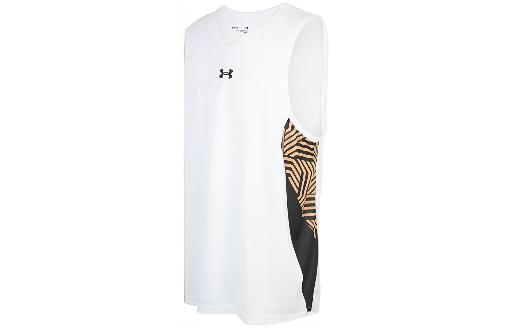 (Women) Under Armour V-Neck Logo Printed Sleeveless Basketball Tank Top - White 23500101-100