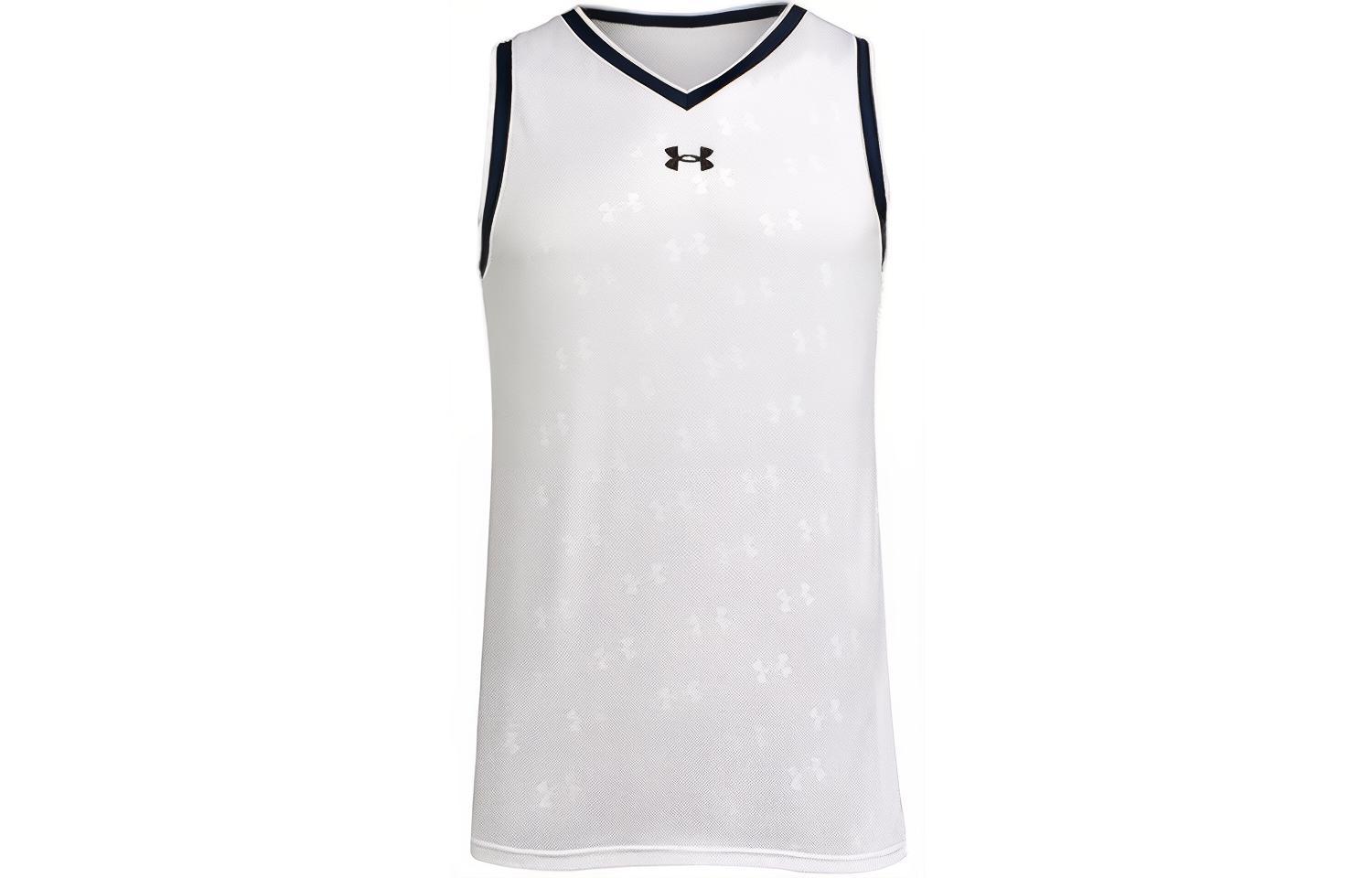 (Women) Under Armour White Loose Fit Sleeveless Basketball Training Tank. 21500102-100