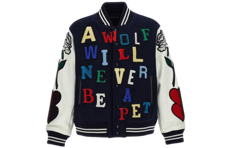 UNDERCOVER Blue Zipper Long Sleeve Jacket with Embroidered Lettering UC2C4206-2