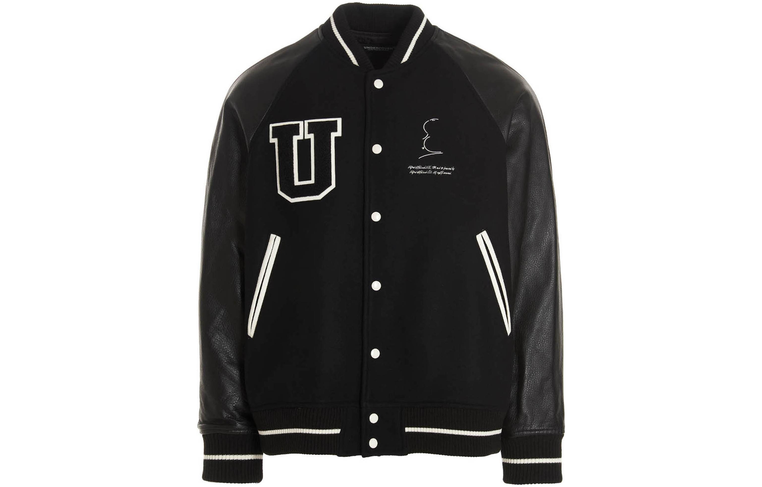 UNDERCOVER FW22 Letter Patch Long-Sleeve Baseball Jacket Black UC2B42031BLACK