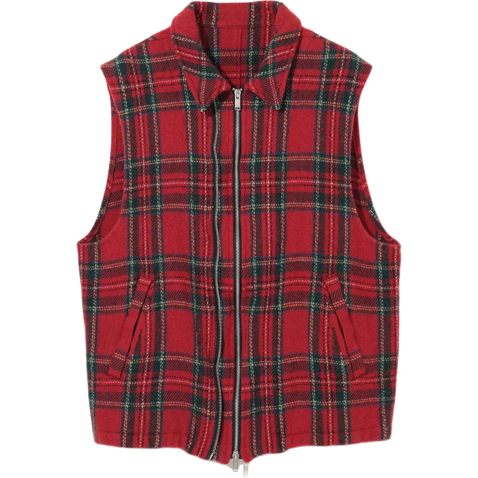 UNDERCOVER FW25 Checkered Zip-Up Vest Fashion UC2E4002