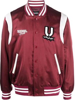 UNDERCOVER Striped Trim Patch Baseball Jacket UI1B4202BORDEAUX Buy UNDERCOVER Striped Trim Patch Baseball Jacket UI1B4202BORDEAUX