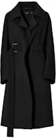 (Women) UNIQLO Black Solid Mid-Length Coat with Lapel. 445762-09 (Women) UNIQLO Black Solid Mid-Length Coat with Lapel. 445762-09