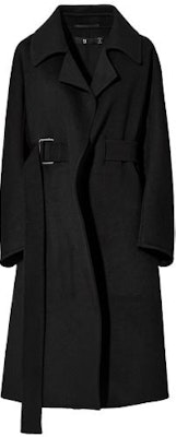 (W) 유니클로 블랙 솔리드 미디 코트 래펠 디자인. 445762-09 Order (W) 유니클로 블랙 솔리드 미디 코트 래펠 디자인. 445762-09