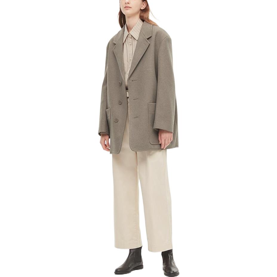 Lookbook (W) UNIQLO 修身單排扣大衣 深米色 453868-32