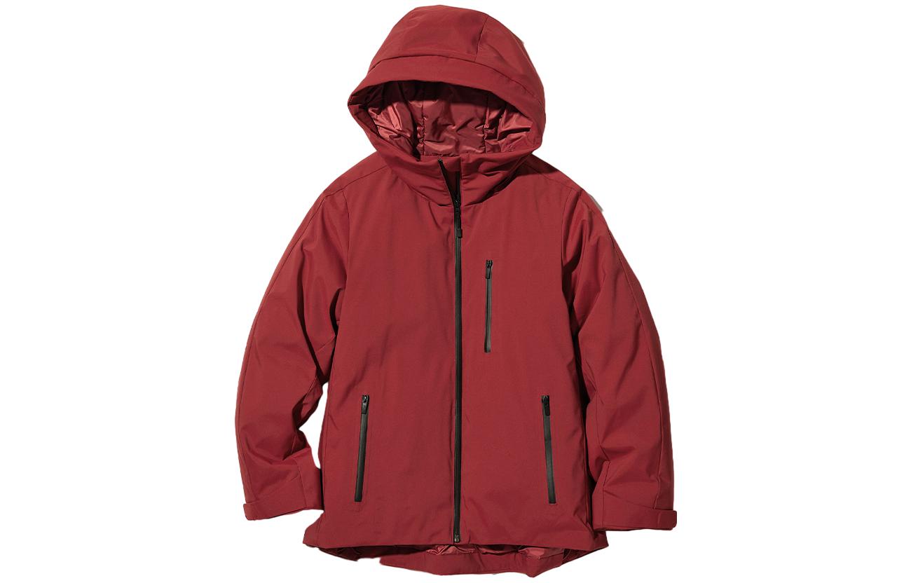 (Women) UNIQLO Solid Color Zipper Hoodie Jacket - Berry Red 453722-17